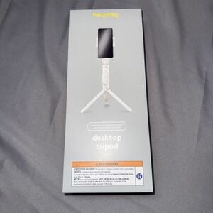 HeyDay Desktop Tripod Incl Smartphone Mount‎ & Bluetooth Remote Stone White NEW